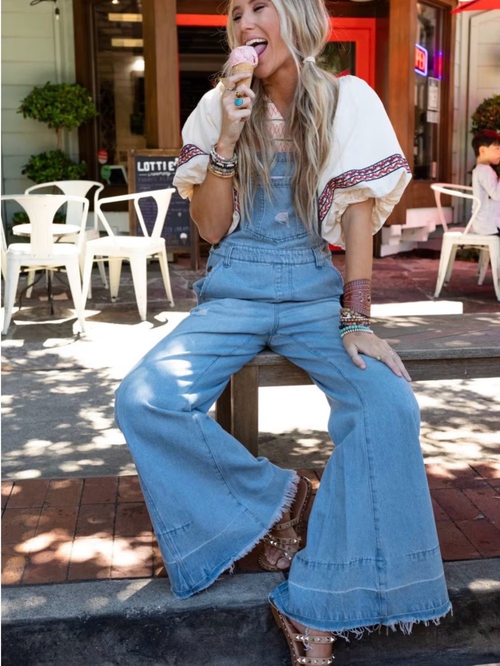 Milly Distressed Hem Wide Leg Overall (Aaron&Amber sold by TBN)